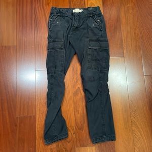 Black Cargo Pants (W30) Slim Fit
